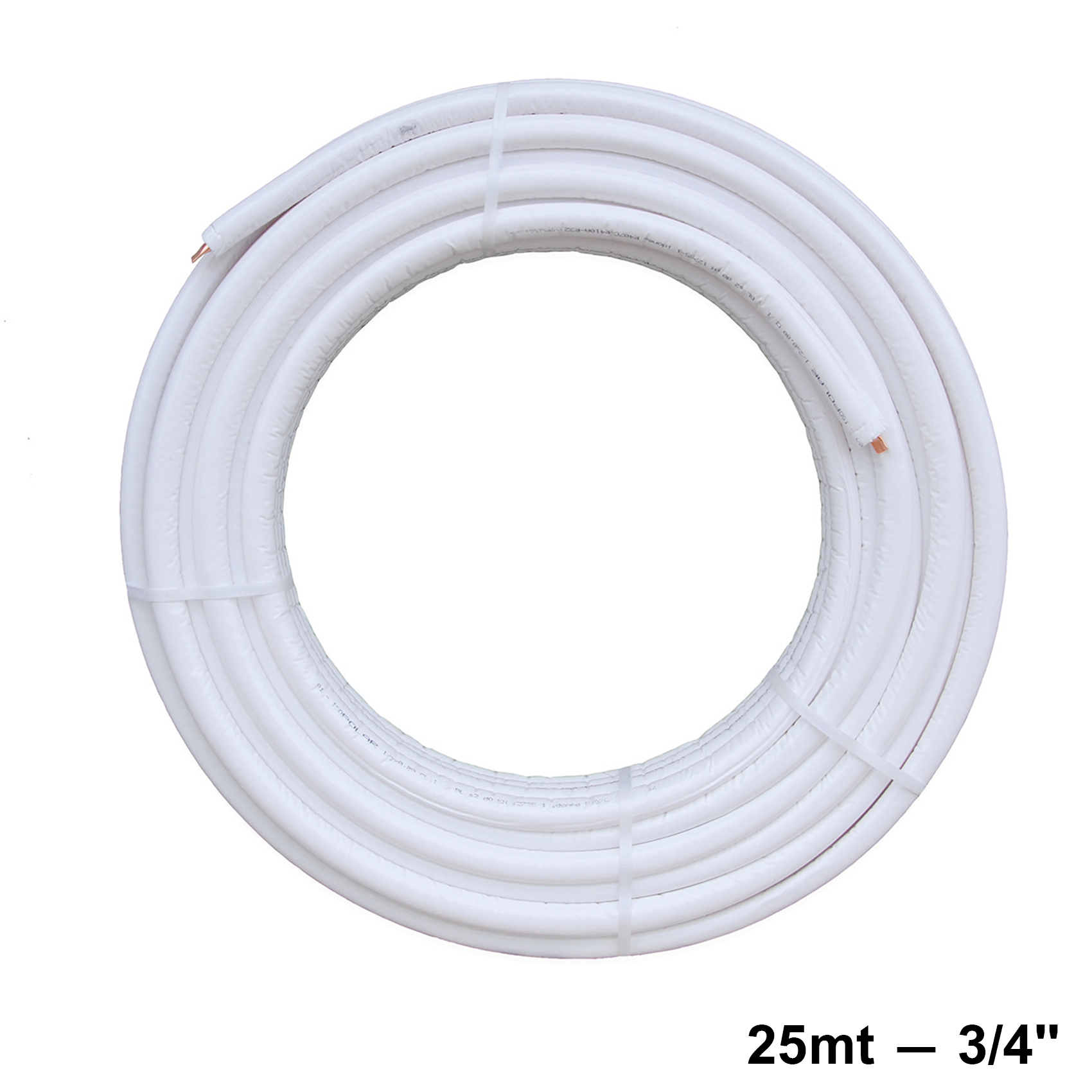 Rouleau de cuivre pré-isolé de 25 m, 3/4'', climatisation