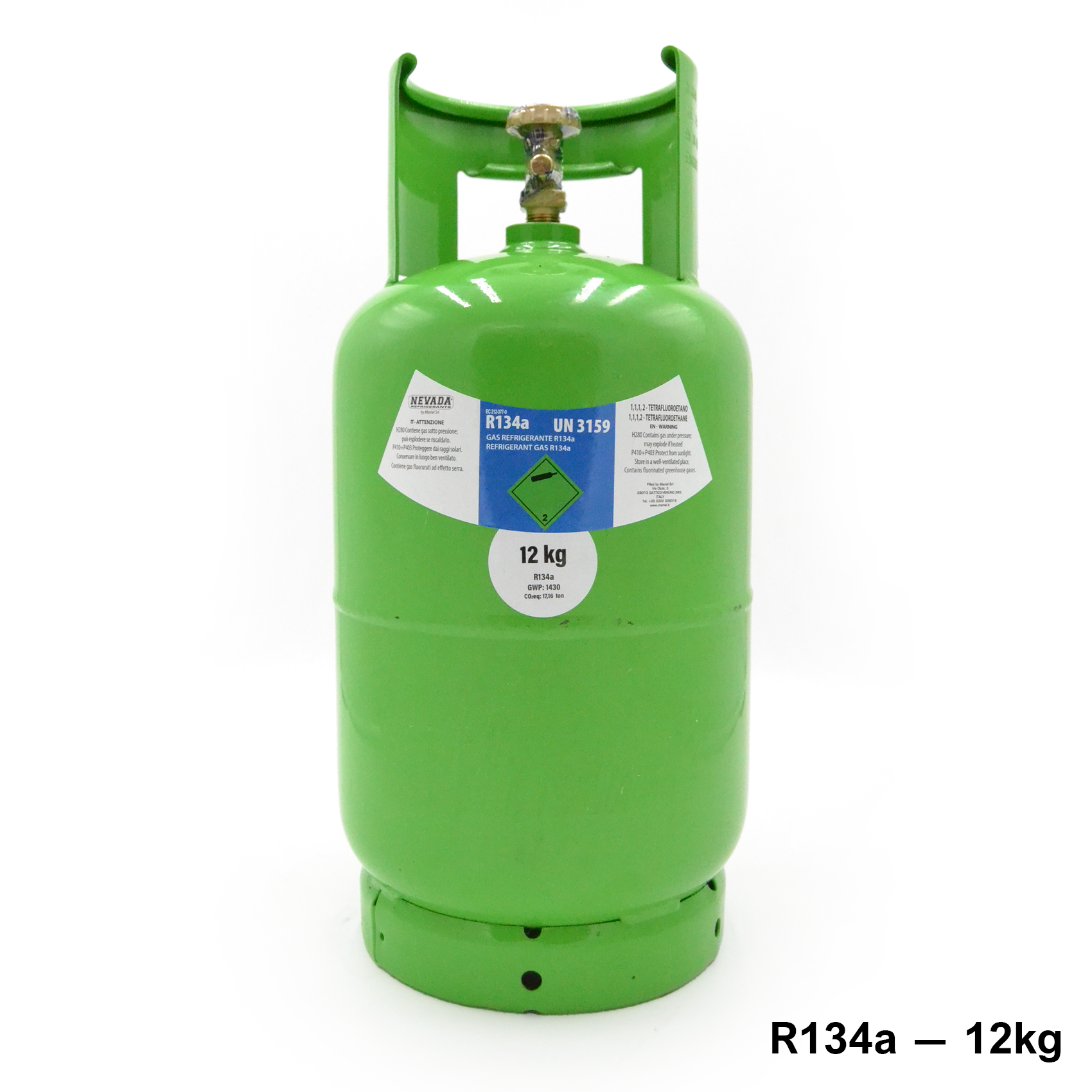 Bouteille de gaz R134a de 12 kg net - réfrigération et climatisation automobile