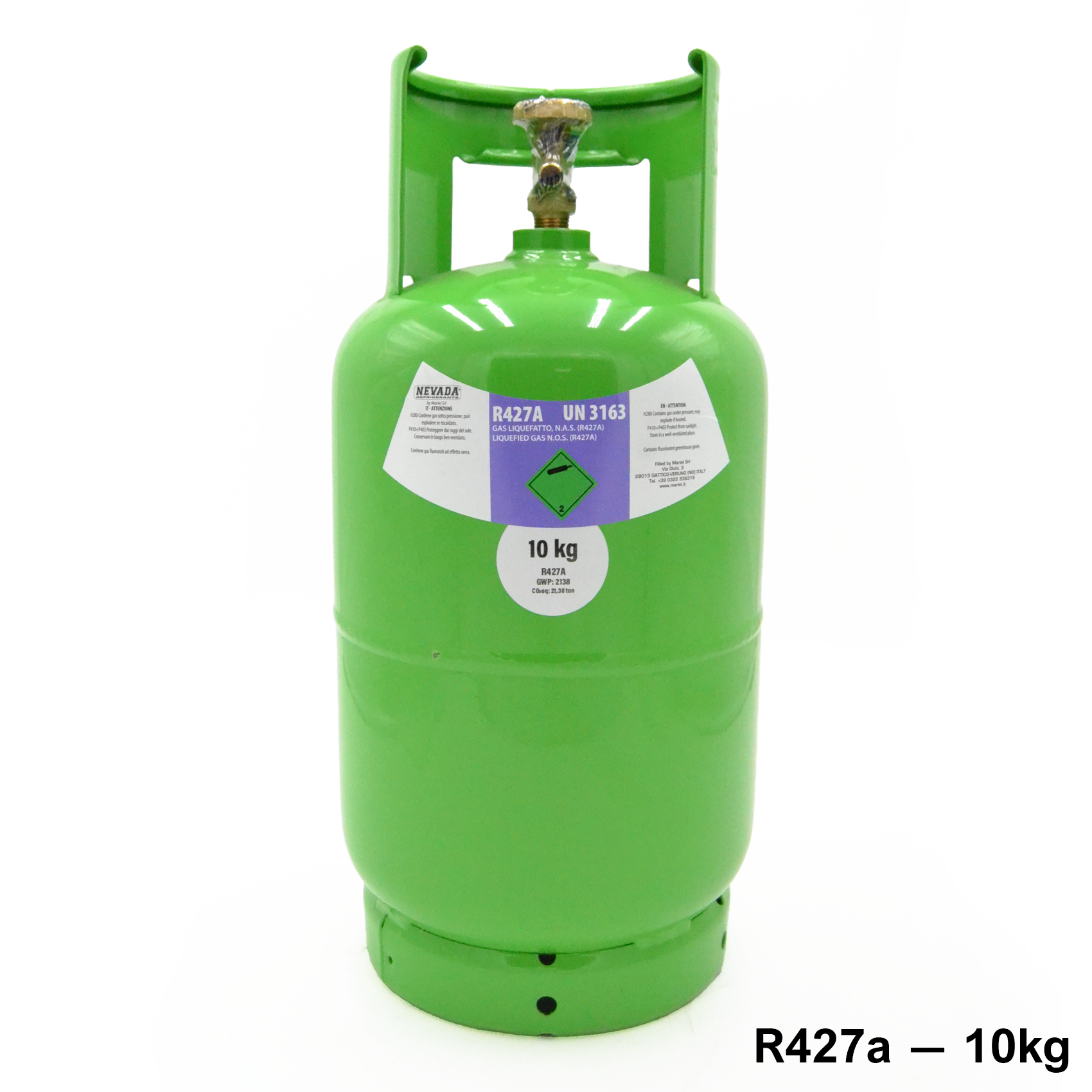 Bouteille de gaz R427A Forane - 10 kg net, substitut de gaz R22 à faible PRG