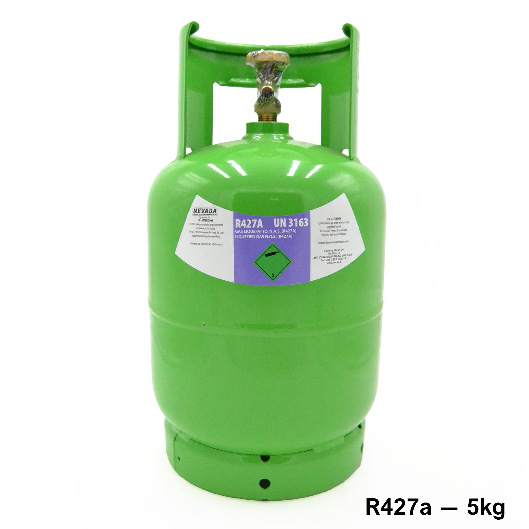 Bouteille de gaz FORANE R427A - 5 kg net, substitut de gaz R22 à faible PRG