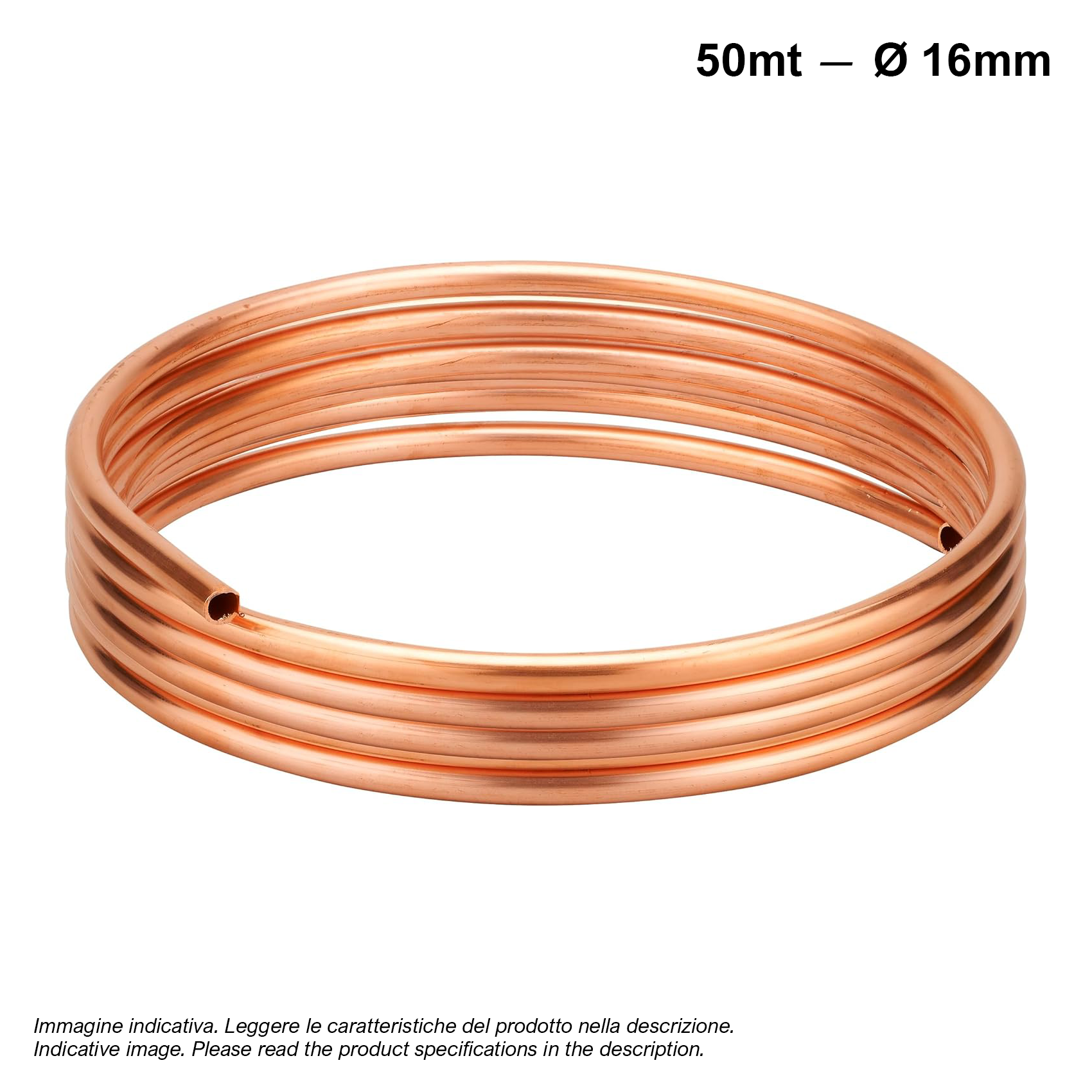 50 m coil of annealed copper tubing, Ø 16 mm - refrigeration