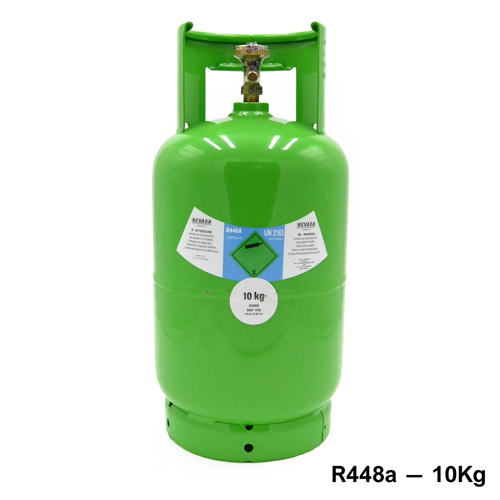 Bouteille de gaz R448A - 10 kg net - FAIBLE PRG - SUBSTITUT DU GAZ R404A ET R507 POUR LA RÉFRIGÉRATION
