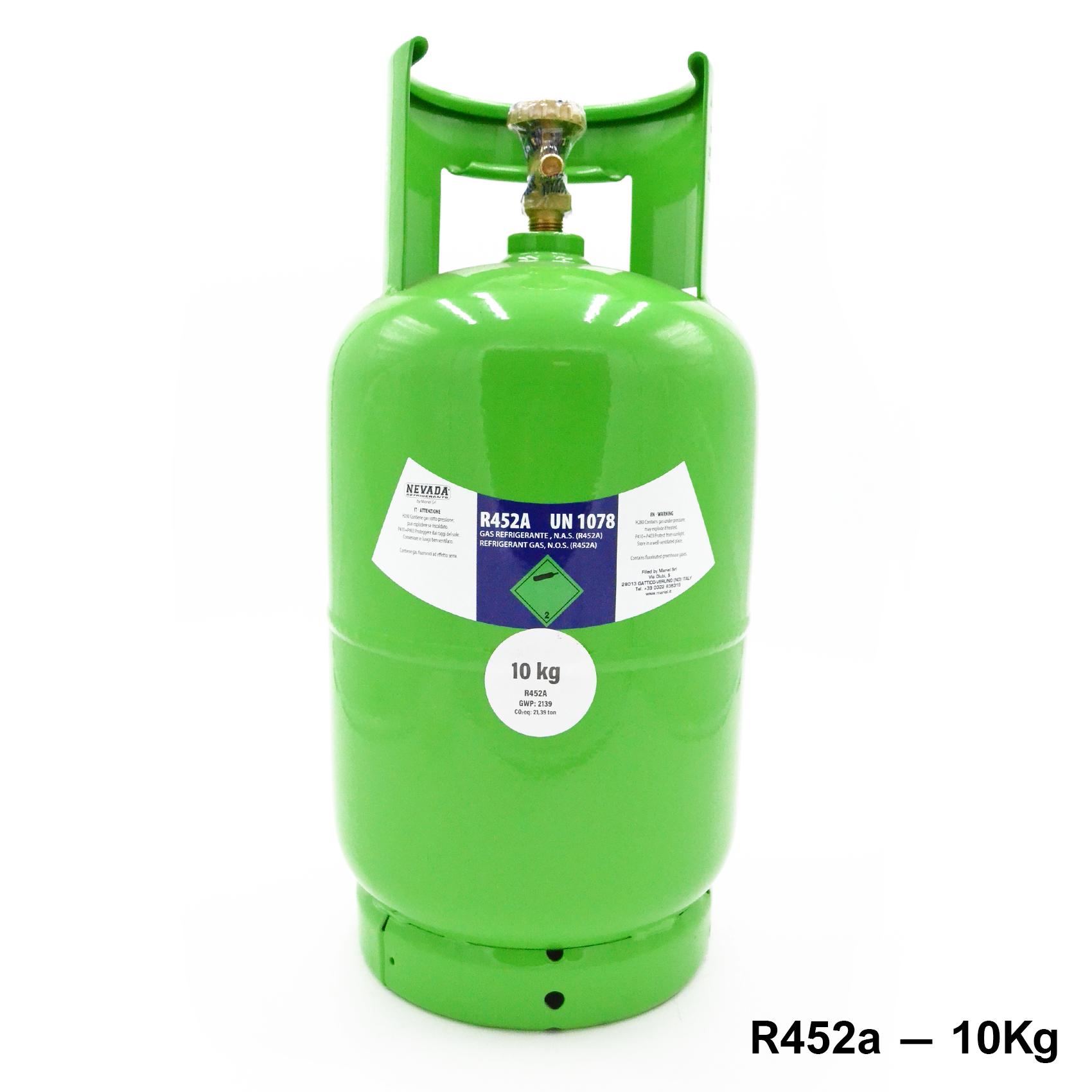 Bouteille de gaz R449A - 10 kg net - remplacement à faible PRG pour R404A et R-507