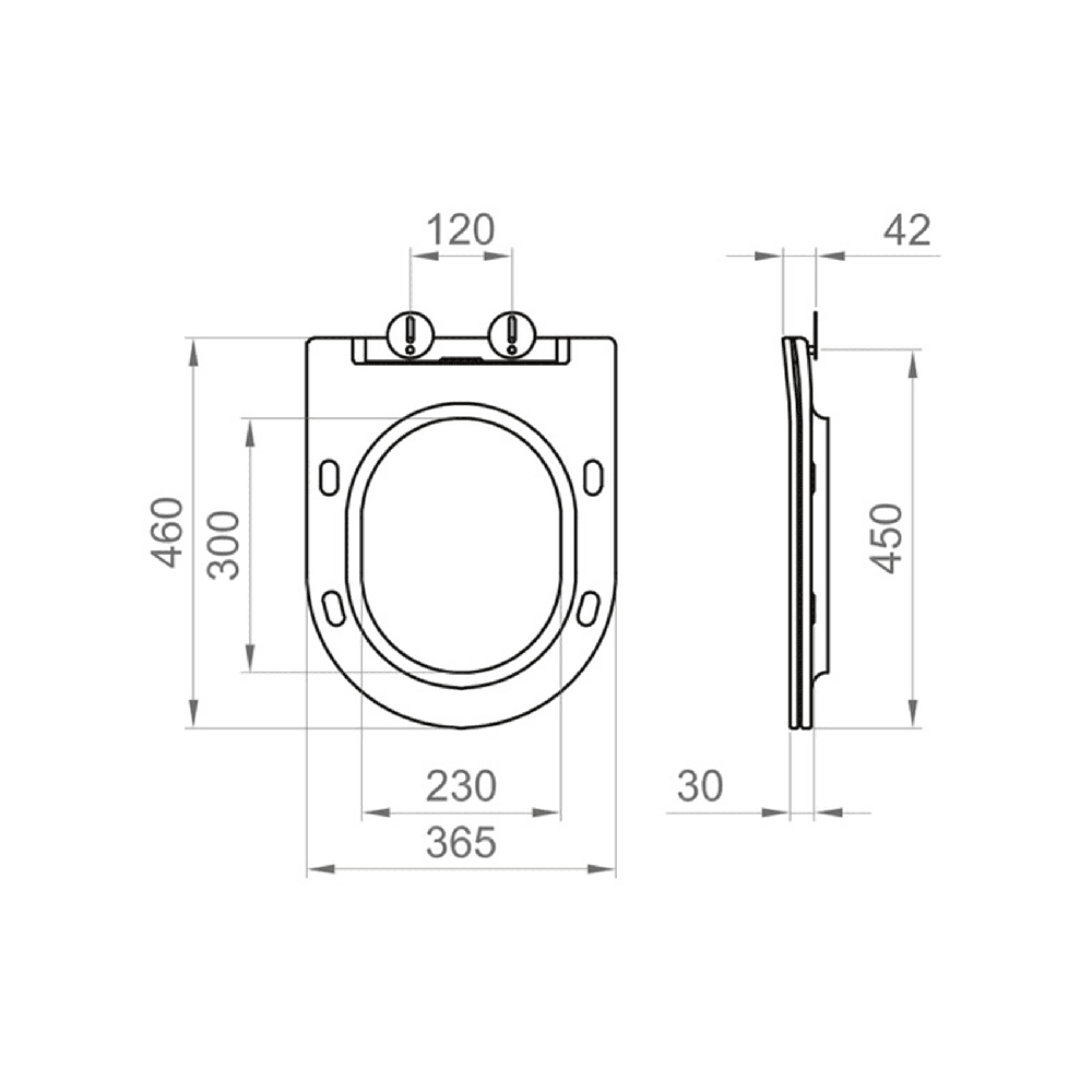 Abattant de toilette SURF PONSI en thermodurcissable à fermeture douce et lente