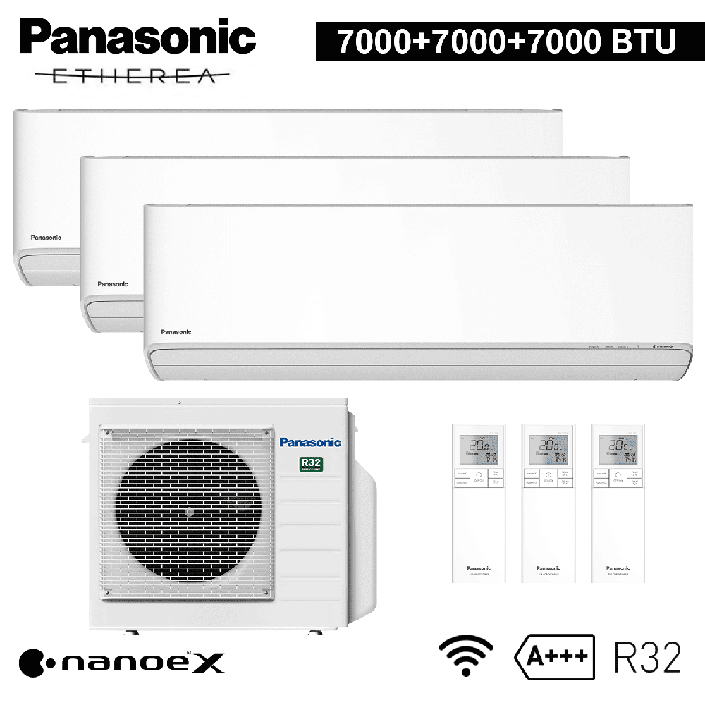 Essai de climatisation split ETHEREA R32 Panasonic 7000+7000+7000 BTU A+++ WIFI NanoeX