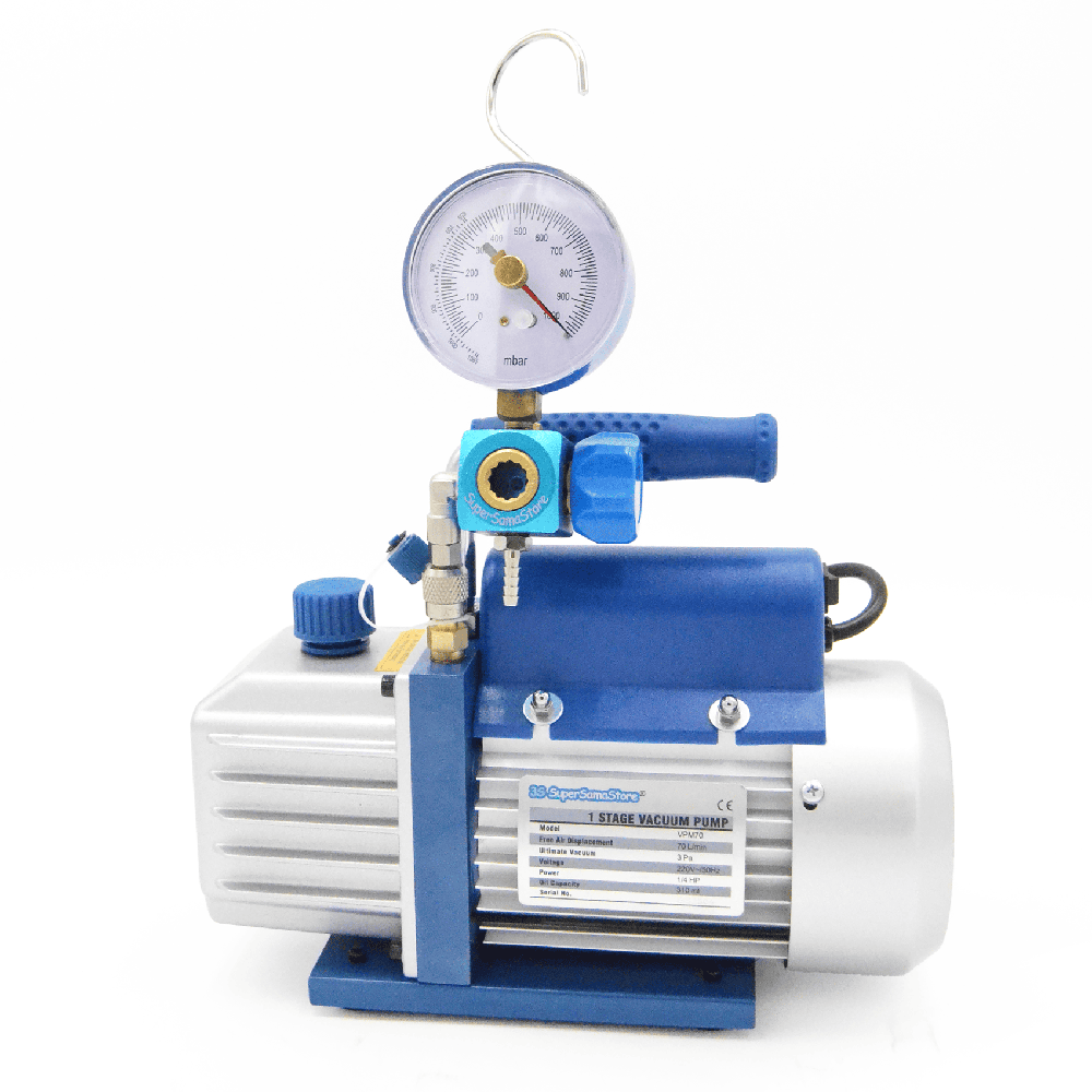 Pompe à vide de 70 l/min avec manomètre et robinet