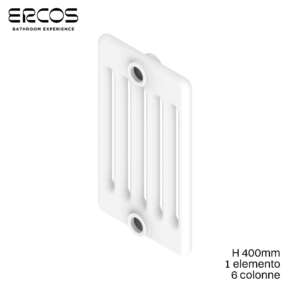 Radiateur tubulaire en acier Comby Ercos à 6 colonnes - H 400 mm