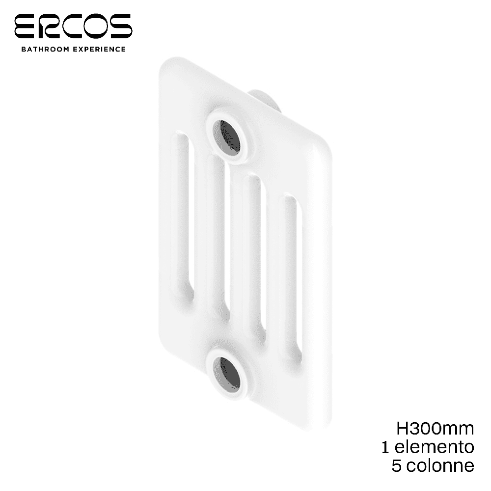 Radiateur tubulaire en acier Comby Ercos à 5 colonnes - H 300 mm