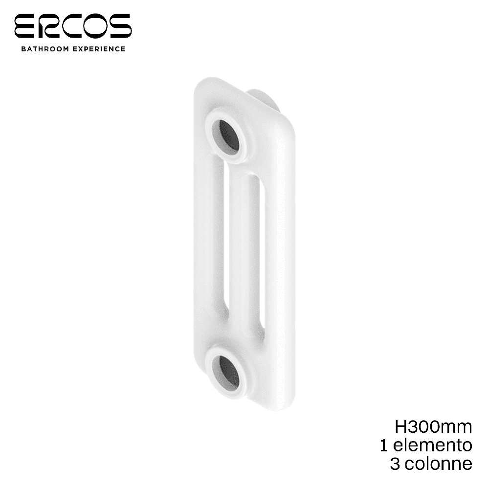 Radiateur tubulaire en acier à 3 colonnes Comby Ercos - H 300 mm