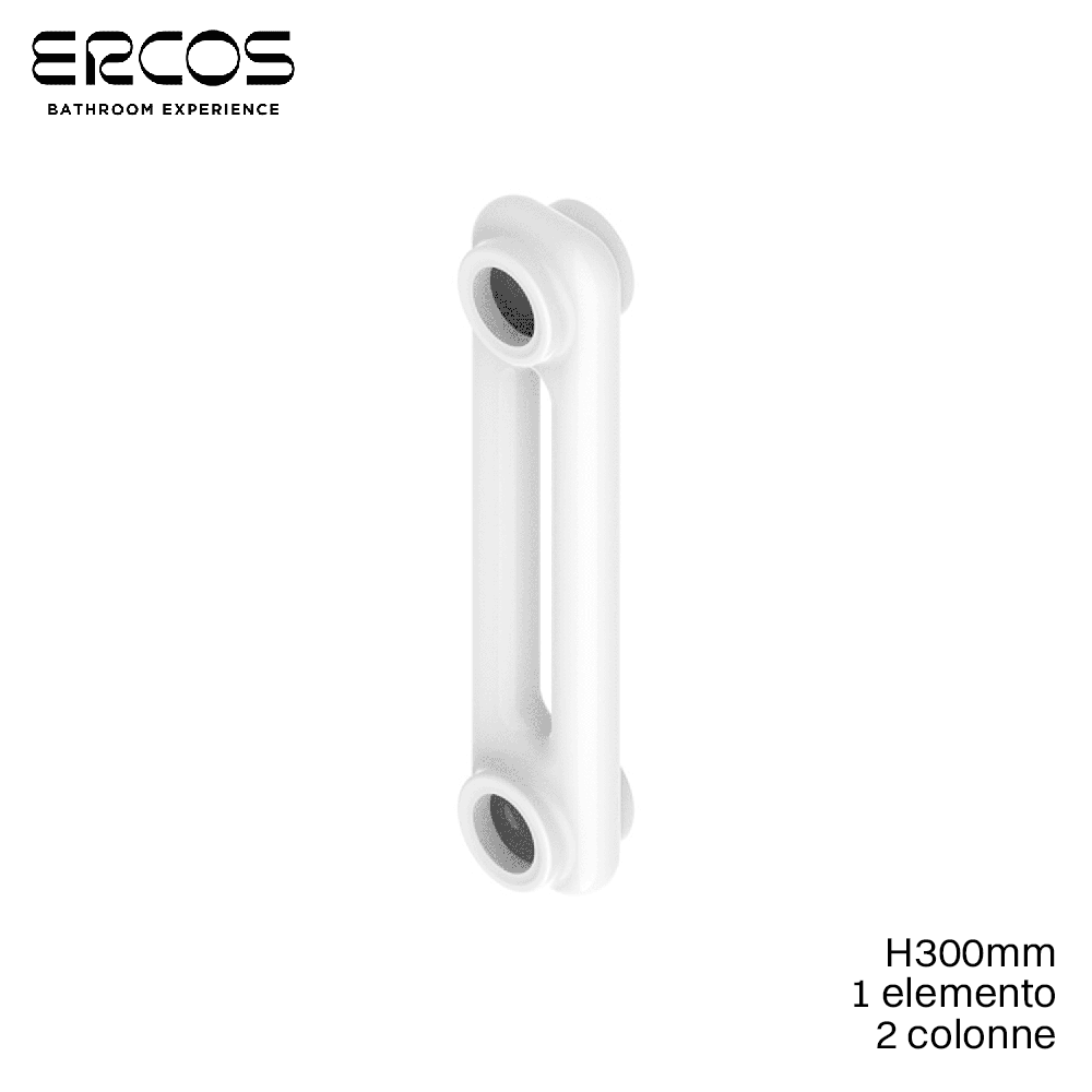 Radiateur tubulaire en acier à 2 colonnes Comby Ercos - H 300 mm