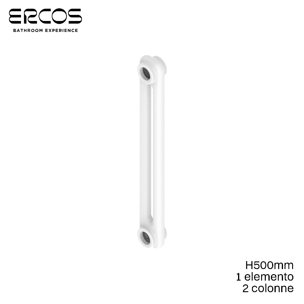 Radiateur Comby Ercos à 2 colonnes en acier tubulaire blanc - H 500 mm