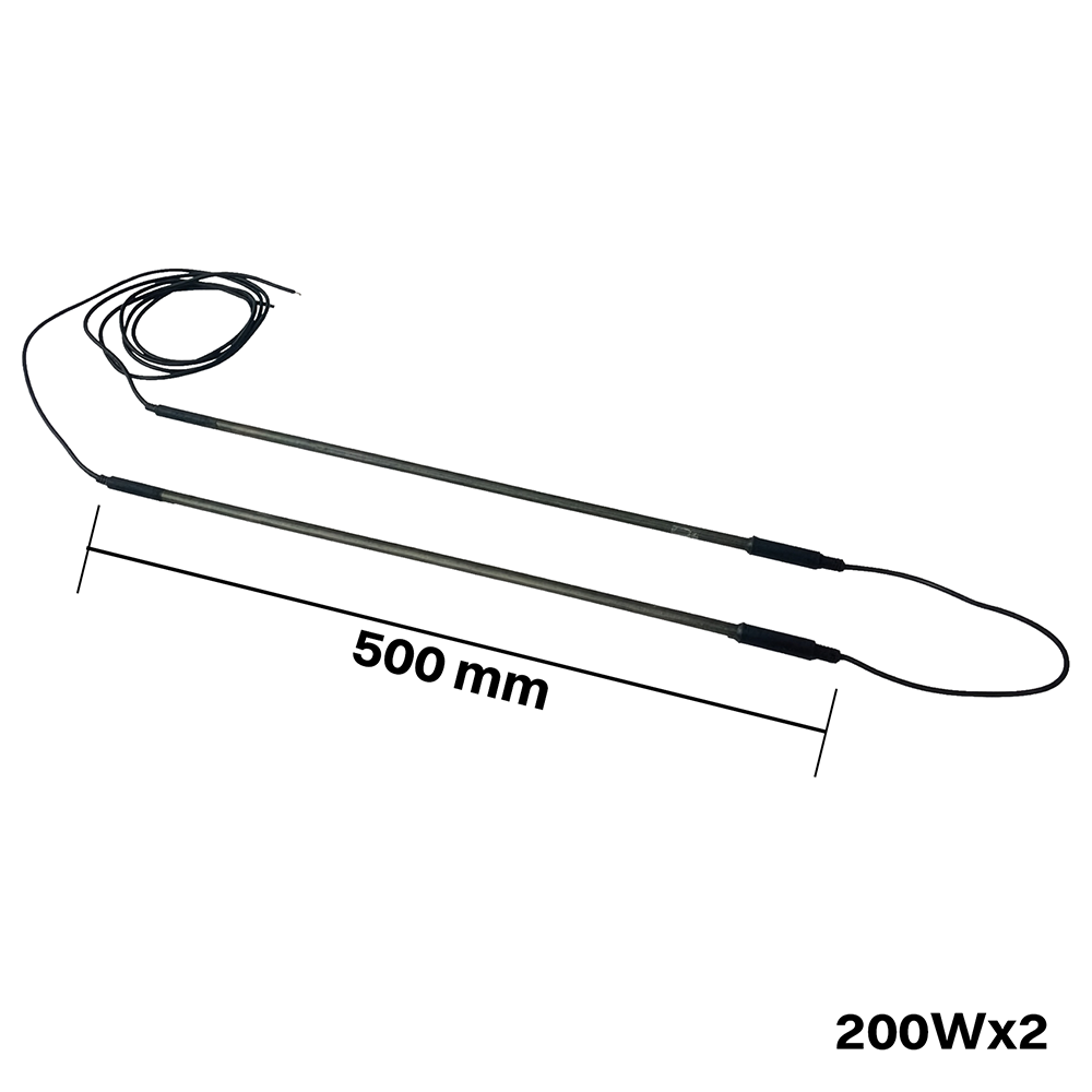Résistance de dégivrage à double blindage 200 W x 2 x 500 mm pour évaporateurs 220 V