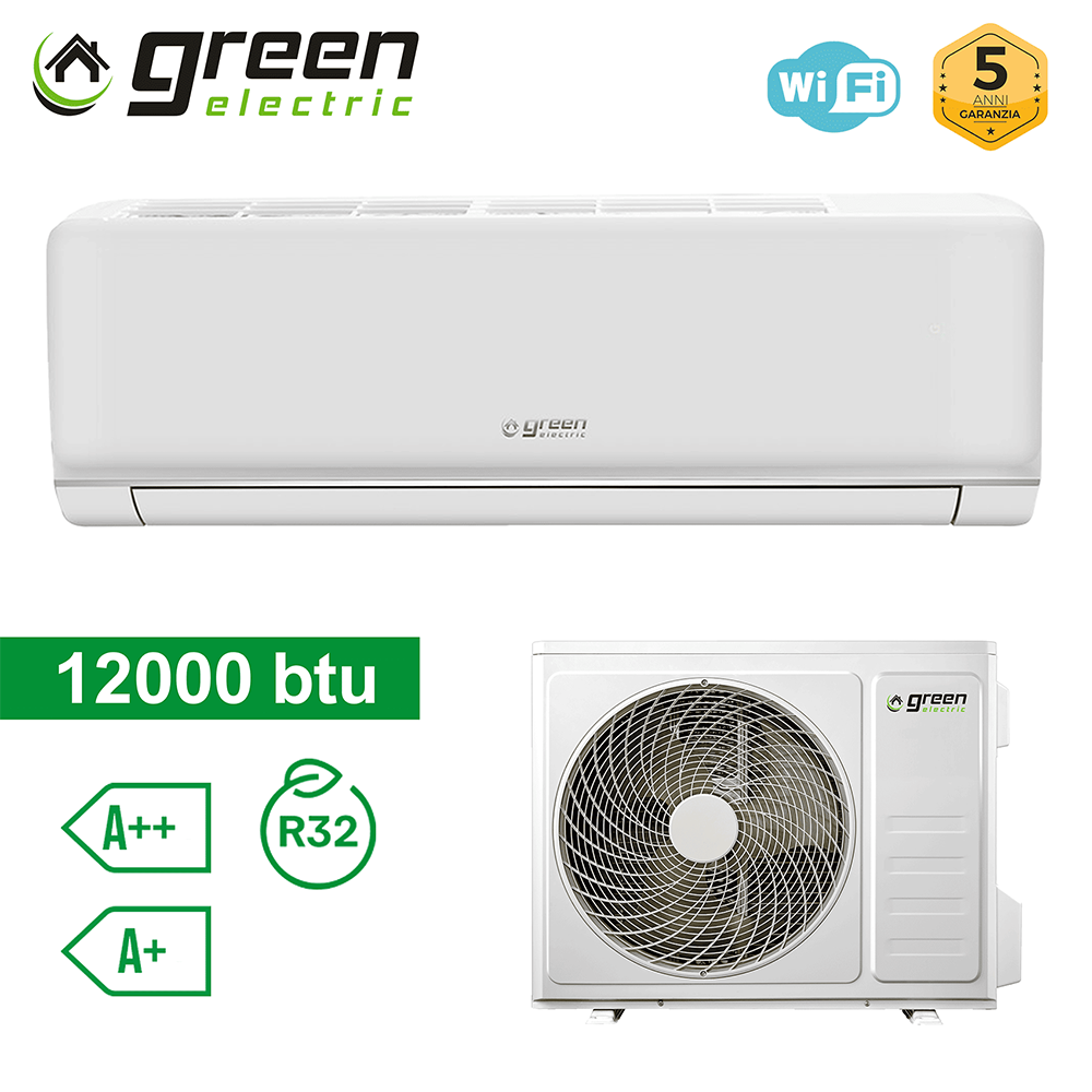 Climatiseur mono 3,5 kW 12 000 Btu WiFi R32 A++/A+ Green Electric PLUS