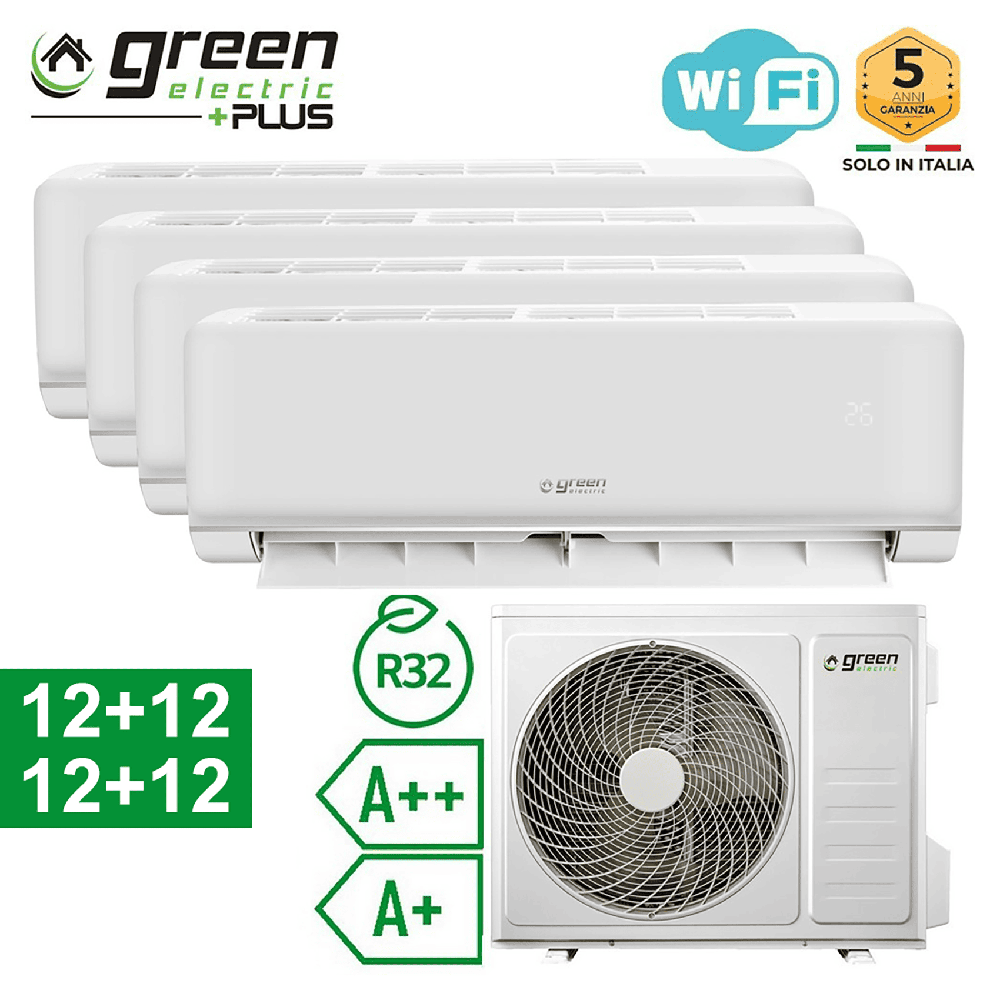 Climatiseur quadruple 12+12+12+12 BTU WiFi A++/A+ Économe en énergie PLUS