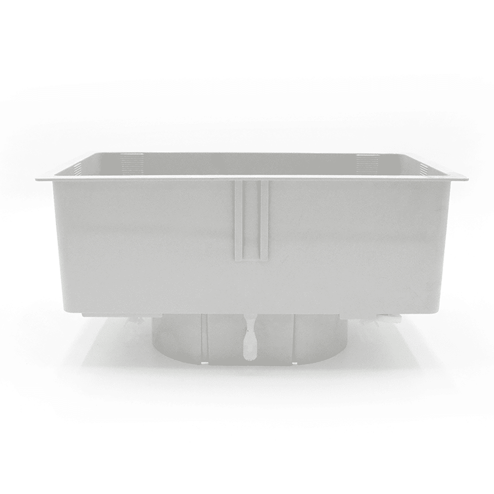 Plénum 200x100 mm en ABS avec raccord Ø125 et amortisseur