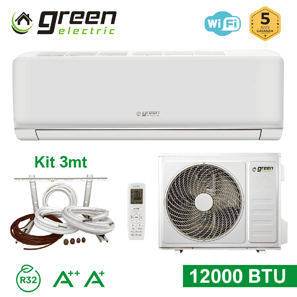Climatiseur monobloc GREEN ELECTRIC PLUS 12000 BTU + kit d'installation de 3 m