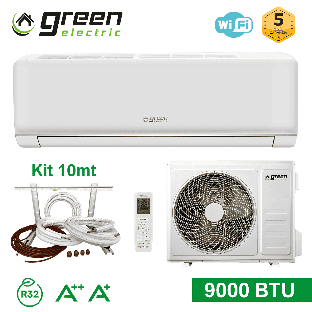 Climatiseur monobloc GREEN ELECTRIC PLUS 9000 BTU + kit d'installation de 10 m
