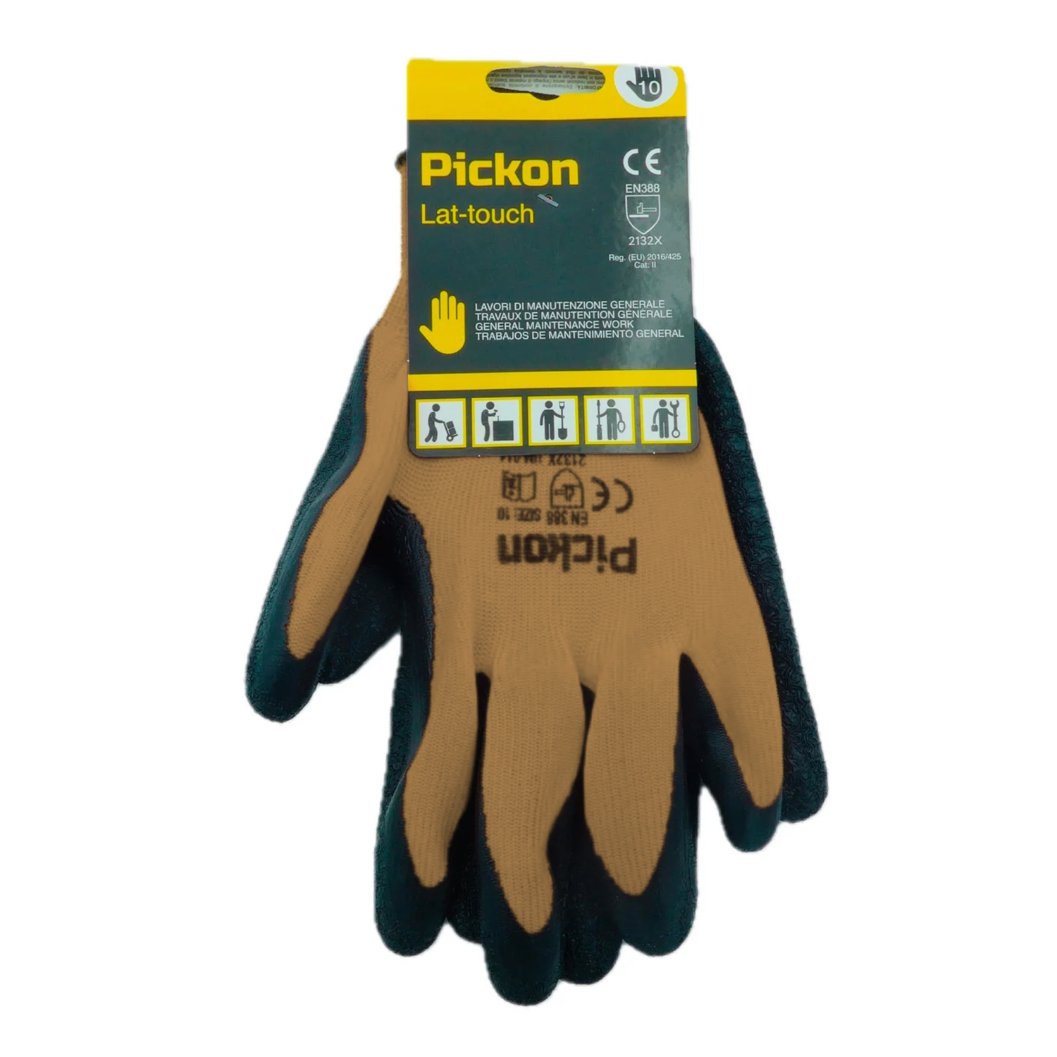 Gants en polyester avec paume en latex - Taille 10