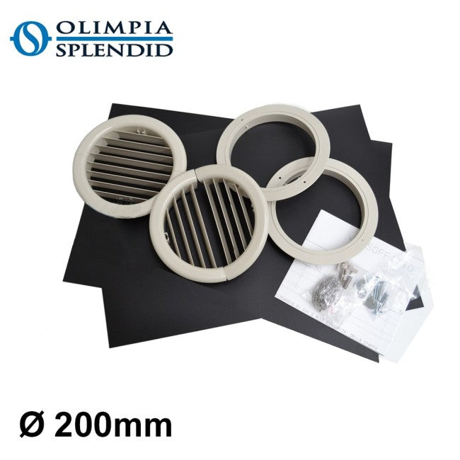 Folding grille kit Ø 200 mm - UNICO Olimpia Splendid Installation Kit