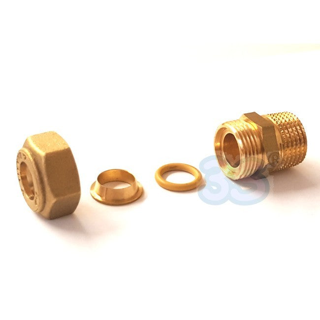 Raccord à compression biconique pour tuyau en cuivre - mâle 3/4'' x Ø 22 mm