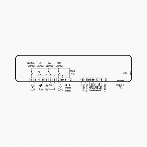 Digital controller for MT and LT with defrost and fan management XW60L - DIXELL