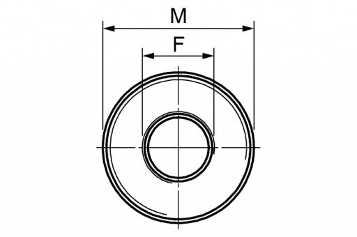 Adaptateur de réduction pour raccordement gaz/métrique M 1/2'' F ØM8 H 10 mm
