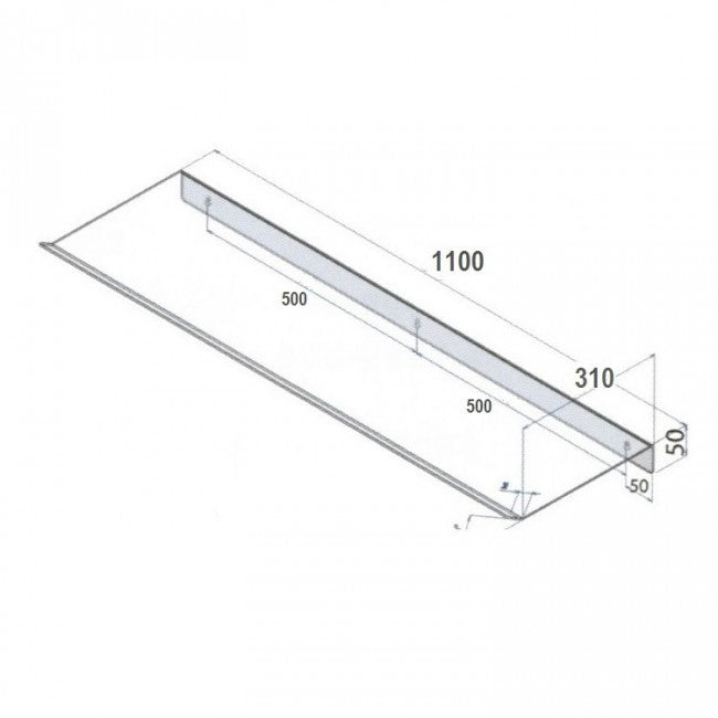 Déflecteur d'air transparent pour climatiseur split 110x31x5 (cm)