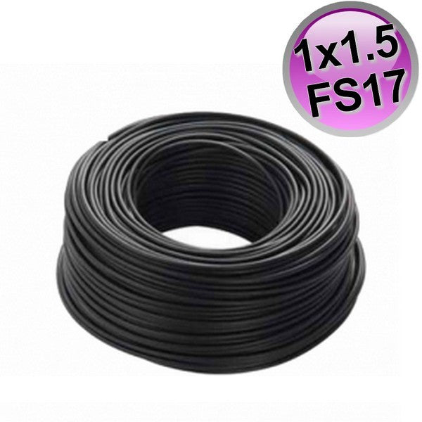 Câble électrique monoconducteur FS17 - 1 x 1,5 mm² Noir - Rouleau de 100 m