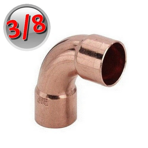 Coude en cuivre FF à 90° à souder 3/8'' - 9,52 mm