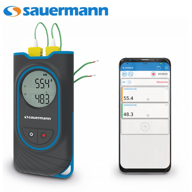 SAUERMANN Si-TT3 - Thermomètre sans fil à double entrée, thermocouple de type K