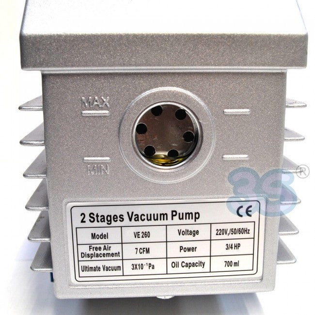 Pompe à vide à deux étages 200 L/min pour systèmes à gaz R32 R1234YF - VE260