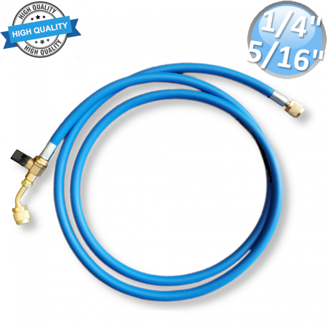 Tuyau flexible avec robinet 1/4'' x 5/16'' SAE Haute qualité 1800 mm - Couleur bleue