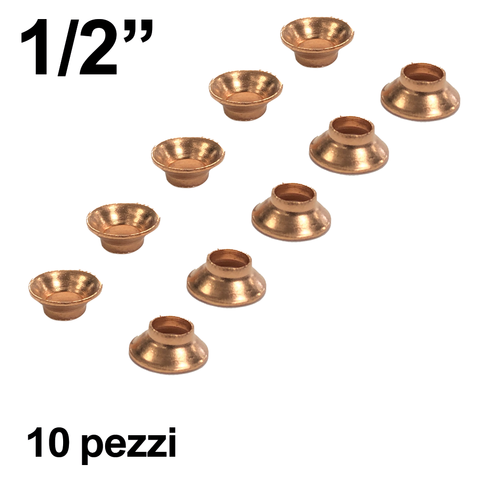 Copper cone gasket for 1/2'' SAE fitting - set of 10 pieces