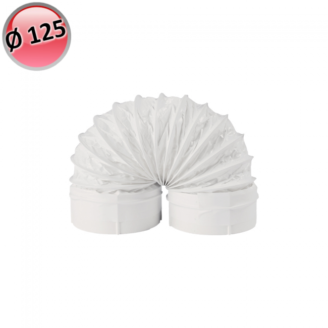 Manchon de jonction flexible pour tuyau Ø 125 mm, longueur 500 mm - Hotte de cuisine VMC