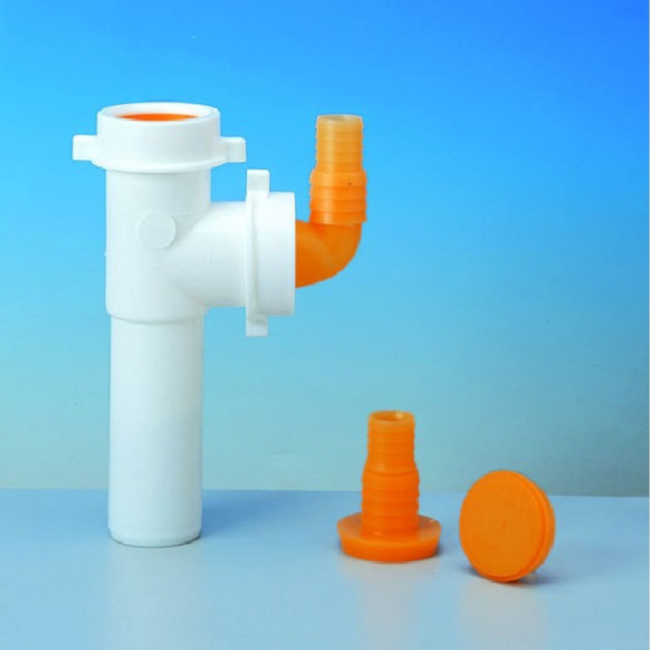 Raccord de siphon d'évier à 2 voies Ø 40 pour lave-vaisselle 120 mm