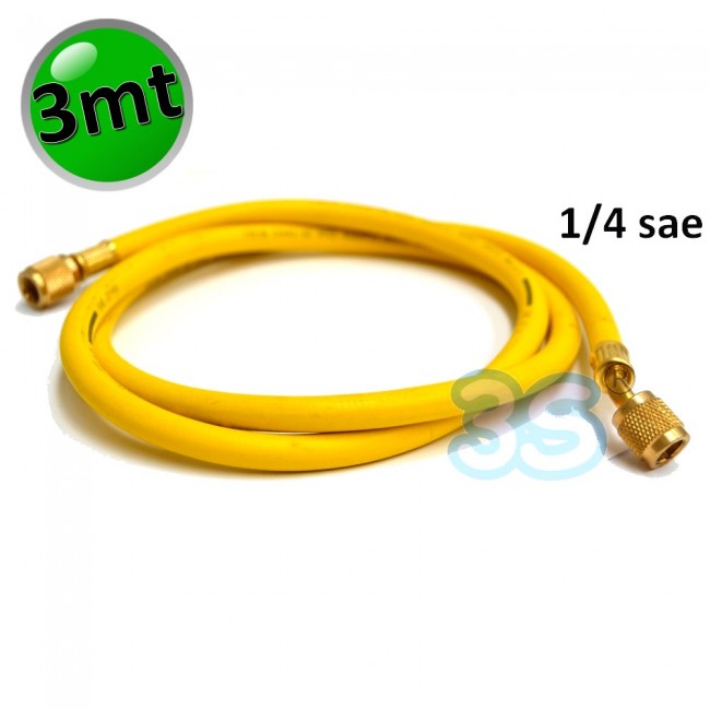 Tuyau de gaz réfrigérant - 1/4 SAE 300 cm - Couleur JAUNE