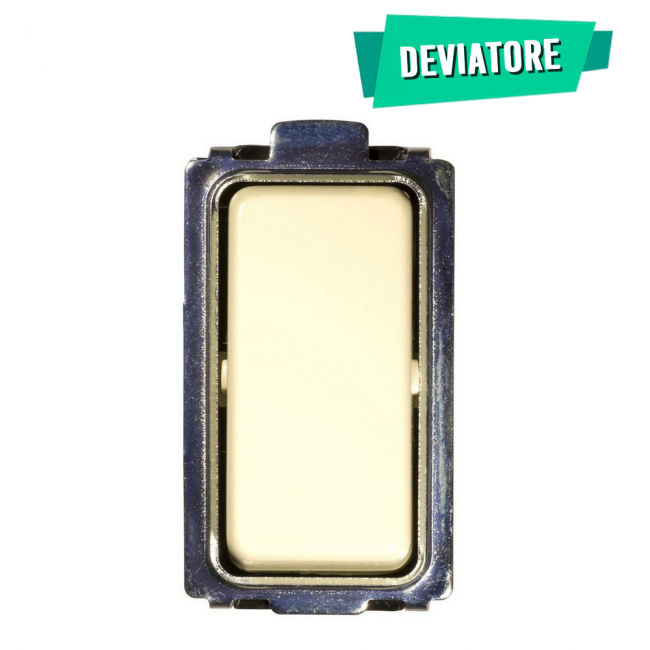 Interrupteur unipolaire à deux voies 10 A couleur ivoire, compatible avec Bticino Magic - Feb Elettrica