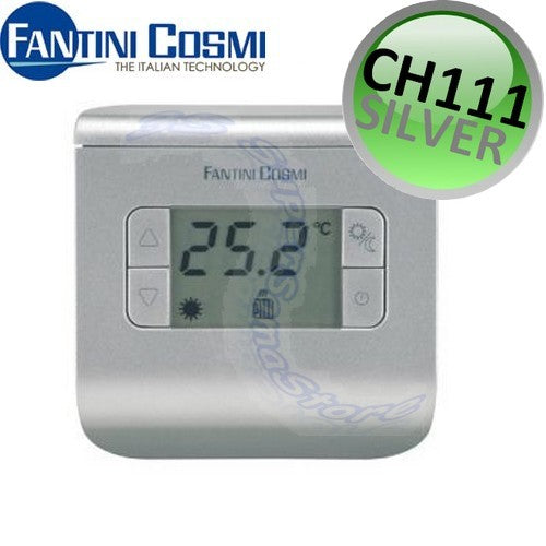 CH111 - Silver Digital Room Thermostat - Fantini Cosmi