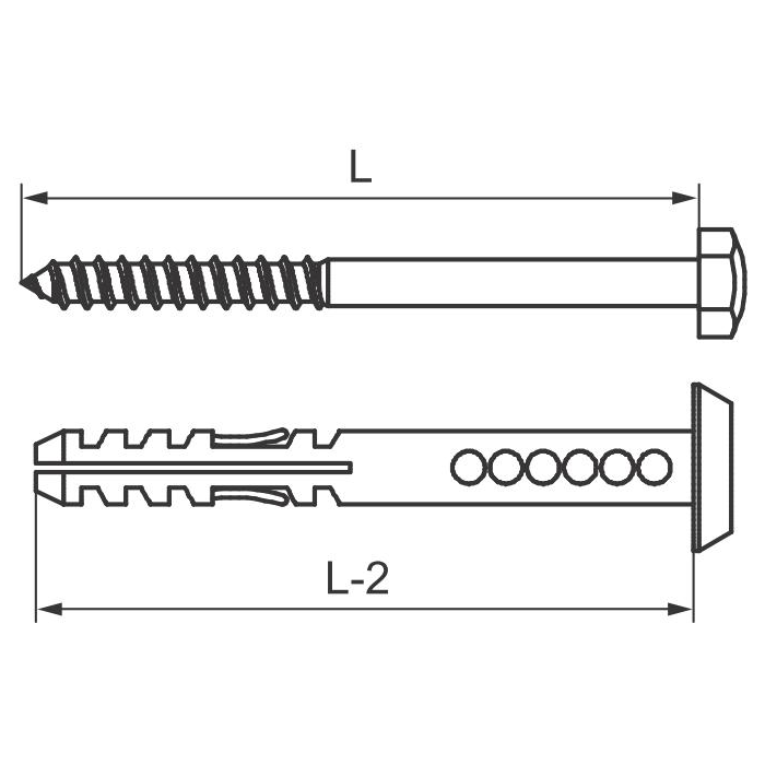 OTER - Lot de 4 vis de fixation M8x71 mm en laiton nickelé pour WC et bidet