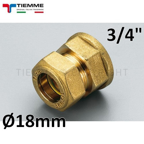 Raccord à compression biconique pour tuyau en cuivre - femelle 3/4'' x Ø 18 mm