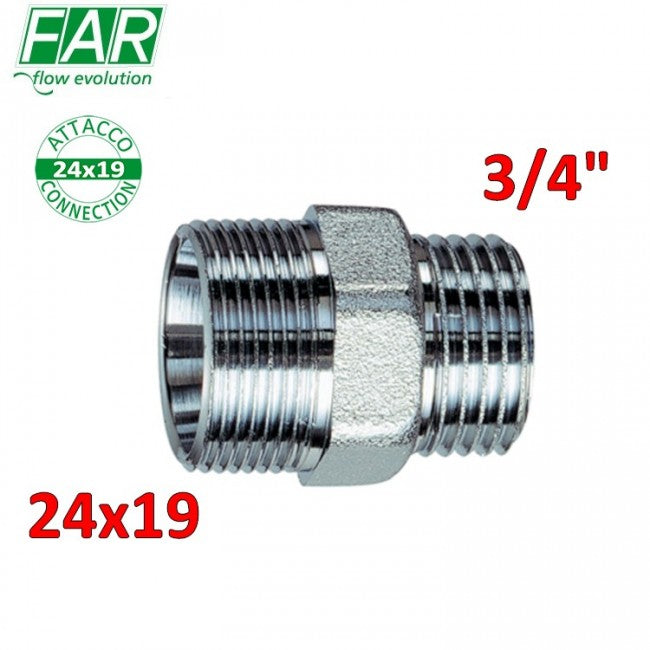 5010 - Raccord mâle chromé Niplex 3/4'' x 24x19 - FAR