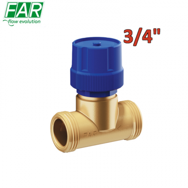 3087 - Vanne d'arrêt à piston jaune à 2 voies, filetage mâle 3/4'' - Lointaine