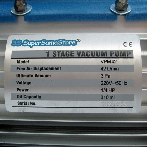Pompe à vide 42 l/min VPM42 + manomètre universel 2 voies