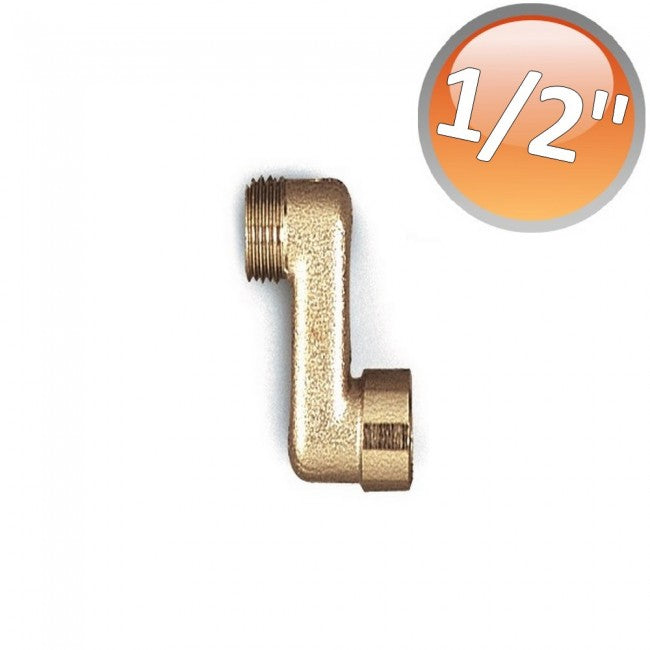 Raccord de radiateur excentrique en laiton nickelé, raccords MF 1/2'', déport de 40 mm
