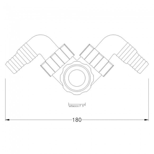 Double drain connection for washing machine and dishwasher with 1'' swivel fitting
