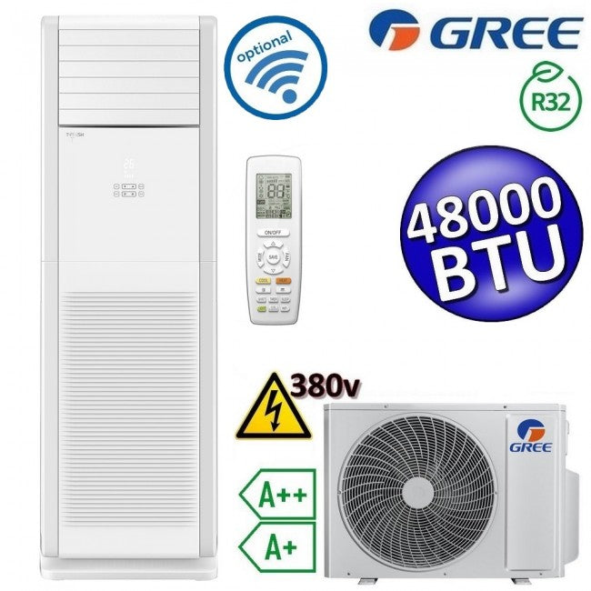 Climatiseur sur pied 48 000 BTU 380 V à une face avec télécommande - GVH48AL-M6DNC7A/I + GVH48AL-M6DNC7A/O