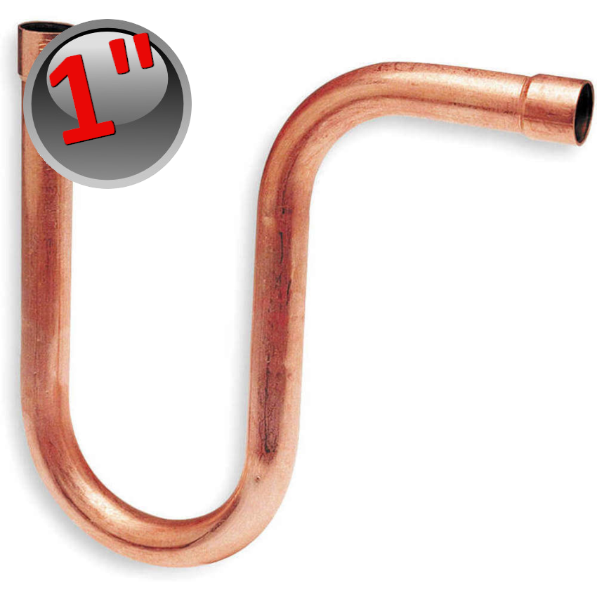 Siphon en cuivre à souder femelle-femelle de 1 pouce