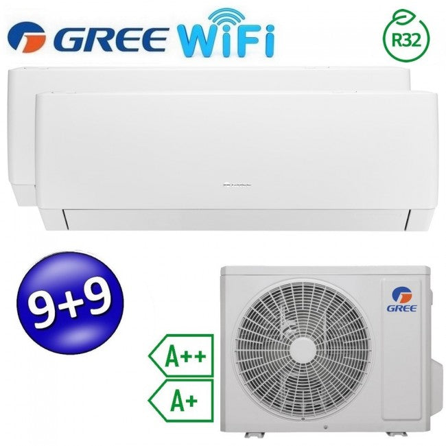Climatiseur split inverter PULAR Wi-Fi 9000 + 9000 Btu (UE 14) GREE R32 classe A++/A+
