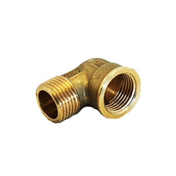 Raccord coudé en laiton 3/4'' M-F - eau et gaz