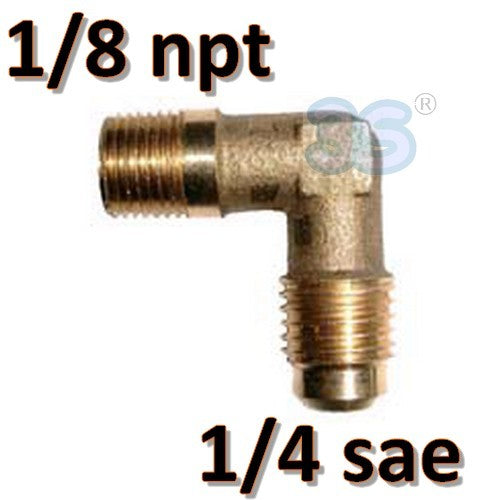 Coude en laiton 1/4'' SAE x 1/8'' NPT mâle-mâle
